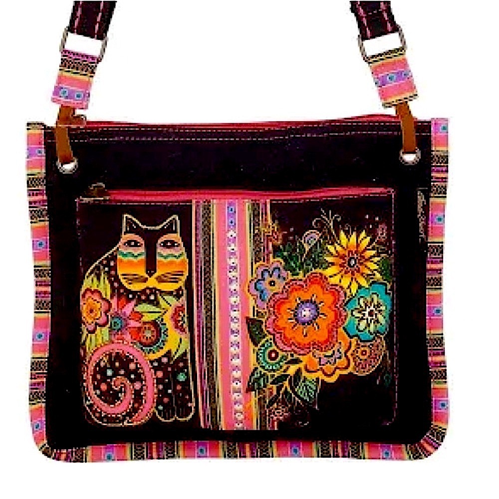 NWOT Laurel Burch Blossoming Feline Crossbody Bag